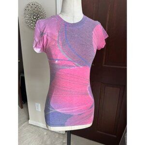 Mineral brand short sleeve purple pink tshirt top M runs small